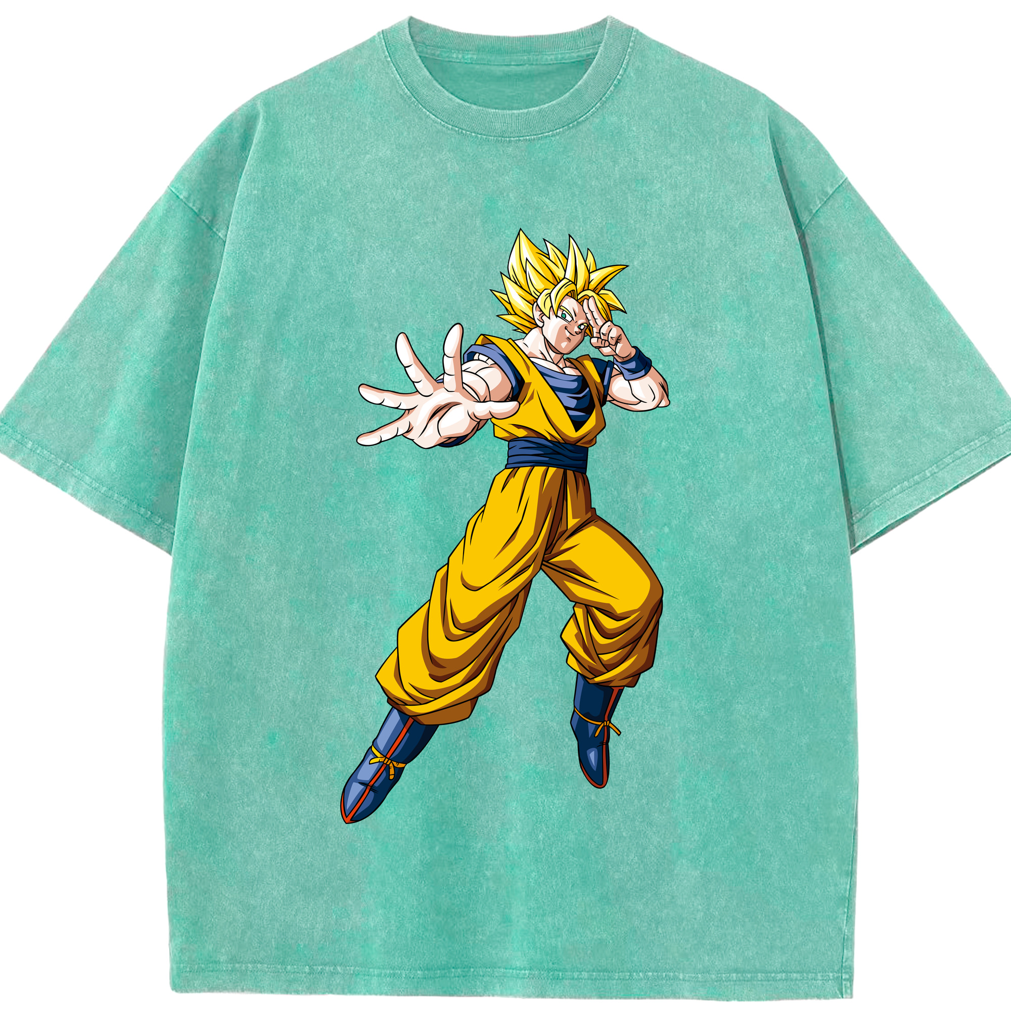 （画像用） ドラゴンボール 孫悟空（そん ごくう）Son Goku カカロット DRAGON BALL Kakarotto 綿100% ヴィンテージ風 半袖Tシャツ（フロントプリント）